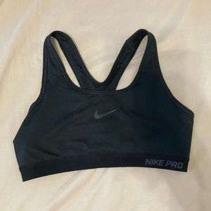 Black Nike Pro Sports Bra with removable pads